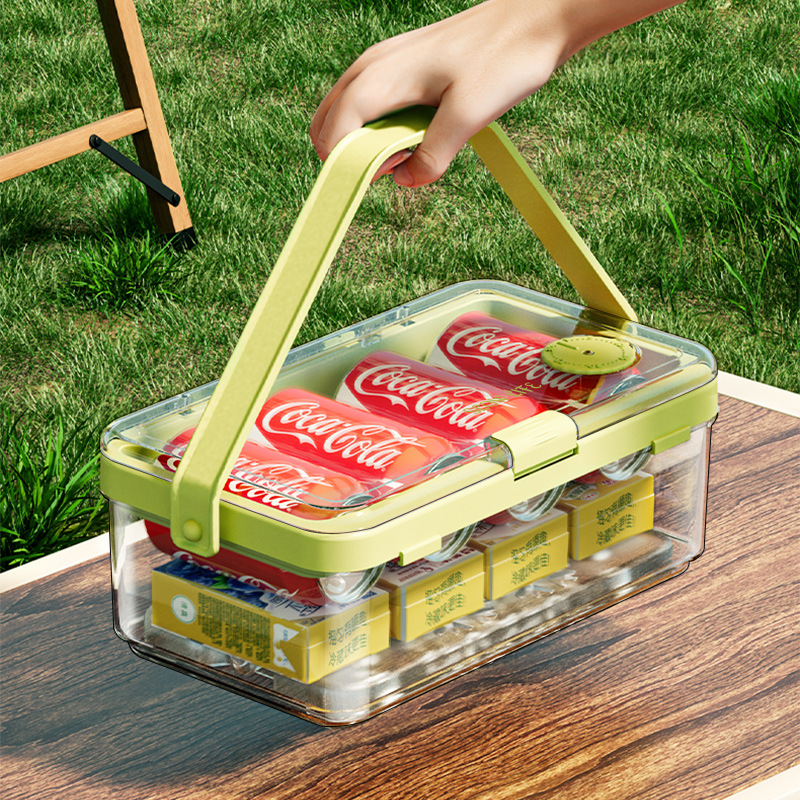 Portable Crisper Multi-Grain Vegetable Refrigerator Crisper Bento Box Outdoor Picnic Basket Snack Fruit Storage Box