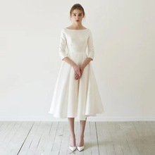夏时尚气质敬酒服小白裙子法式平时可穿白色领证订婚礼服连衣裙女