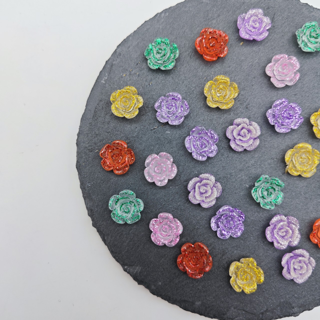 Internet Celebrity Colorful Luminous Camellia Resin Nail Ornament Accessories Handmade DIY Jewelry Phone Case Decorative Materials