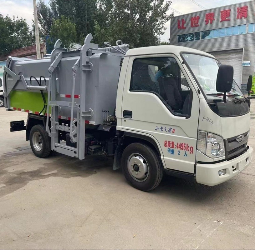 福田小卡之星2挂桶垃圾车 6立方蓝牌垃圾清运车 国六排放可上牌照