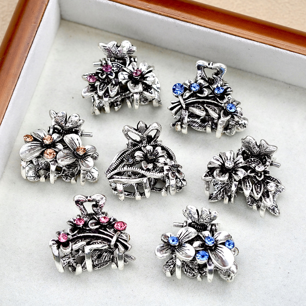 Small Jaw Clip Flower Headwear Alloy Hair Accessories Side Clip Vintage Headwear Bang Clip Ornament Hair Claw