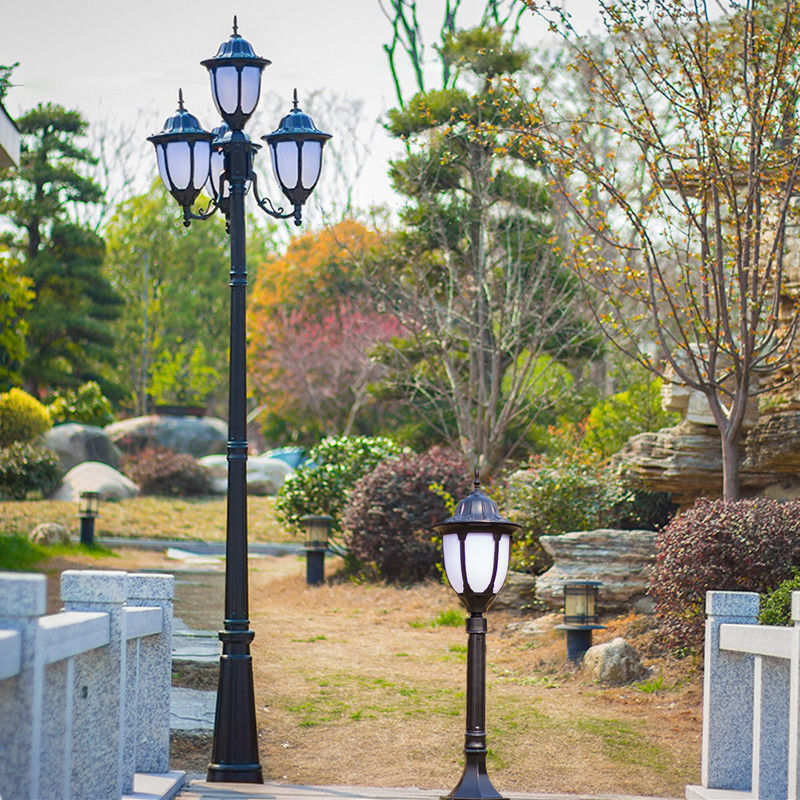 庭院灯led猪笼户外小区花园景观灯双头led路灯家用亮3米高杆灯