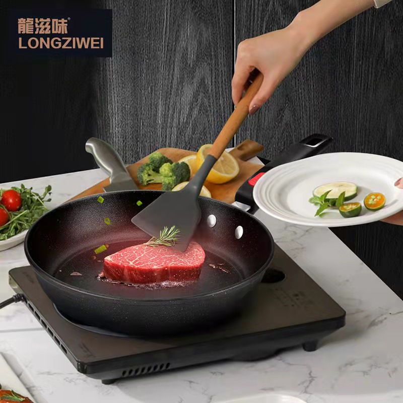 New Medical Stone Three-Piece Non-Stick Pan Colored Box Suite Wok Frying Pan Soup Pot Cross-Border Pot Set Gift