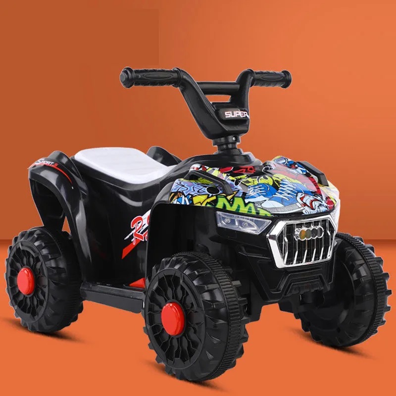 儿童电动摩托车充电小男女孩6岁以上可坐大人沙滩车电瓶越野四轮