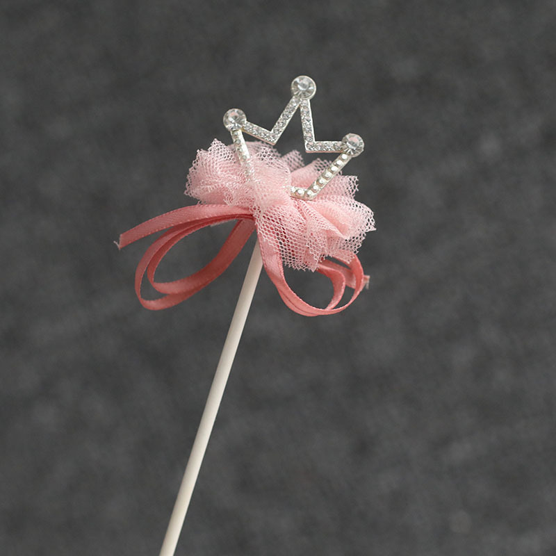 厂家直销蛋糕装饰 网红仙女棒蝴蝶结爱心星星羽毛钻网纱毛球烘焙