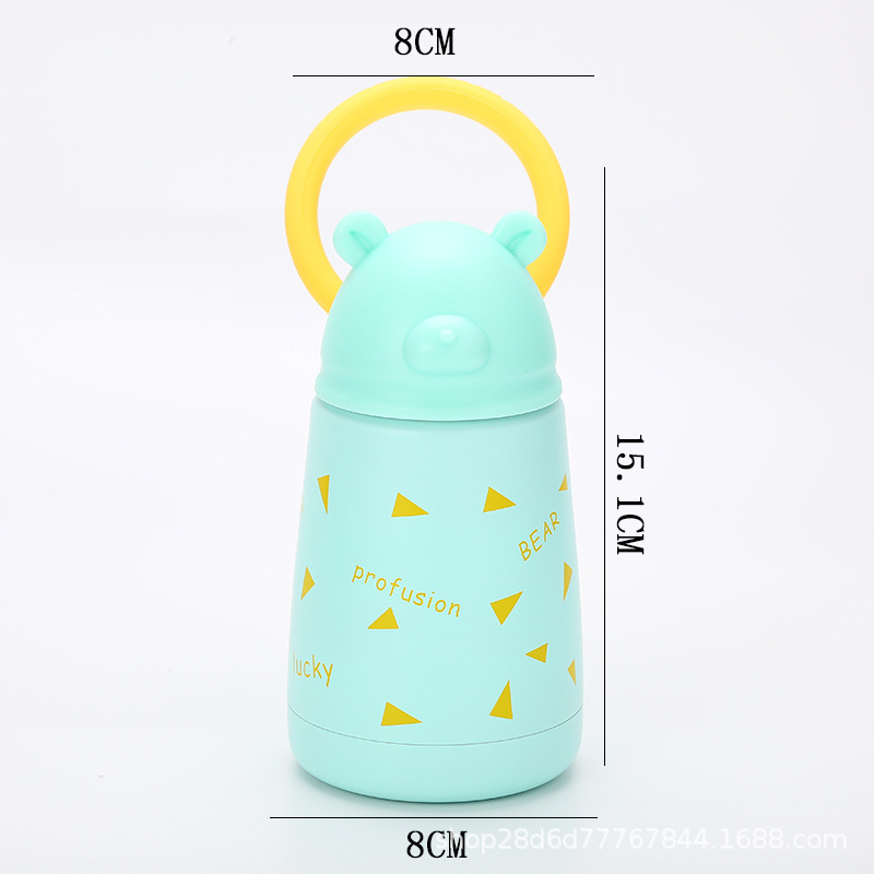 Graphic Customization Children's Thermos Bottle Logo Design Thermos Cup Baby Bottle Stainless Steel Children's Cups with Rope Handle