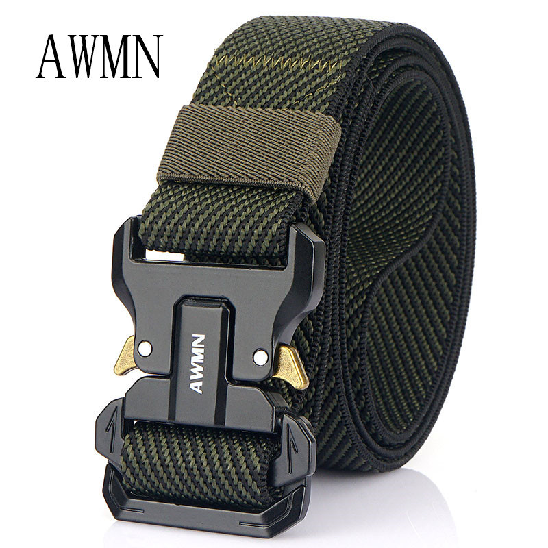 2021新款松紧弹力腰带男士自动快脱战术双环扣户外运动潮搭裤带