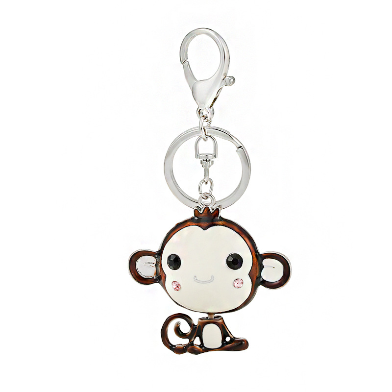 厂家直供合金水钻钥匙扣挂件玫瑰金小礼物批发钥匙链吊坠工厂货源