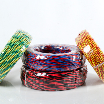 rvs花线铜芯电线双绞线纯铜芯消防花线家用照明双绞红蓝线现货