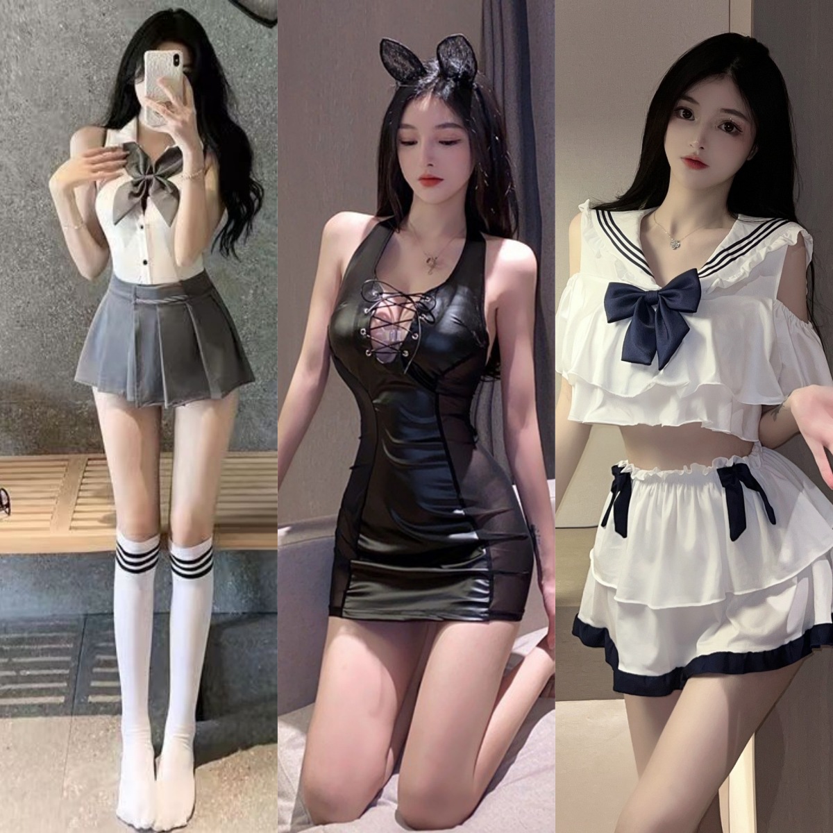 Sexy Lingerie Innocent Student Uniform Sailor Secretary Uniform Sexy Skirt Suit Soft Girl College Style Short Skirt JK Style