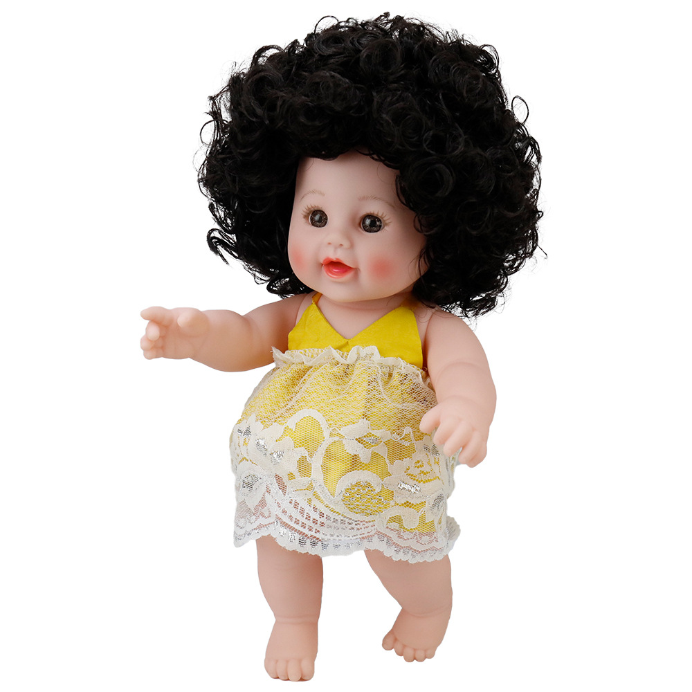 奈宝尼尔爆炸头30cm全搪胶软胶娃娃塑胶仿真婴儿公仔早教家政娃娃