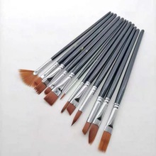 水粉画笔12支套装美术专用油画笔丙烯色彩笔刷颜料笔尼龙笔勾线笔