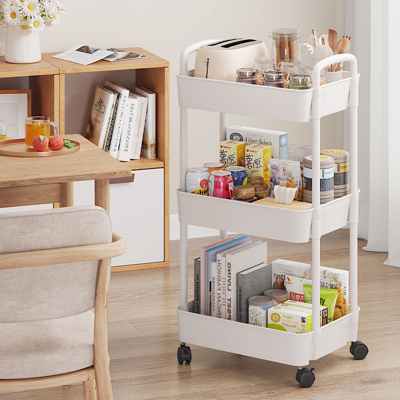 snack rack trolley floor wheeled mobile bathroom toilet bedside kitchen storage book rack