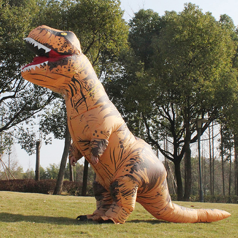 万圣节跨境服装扮演cosplay霸王龙充气衣服表演玩偶服恐龙充气服