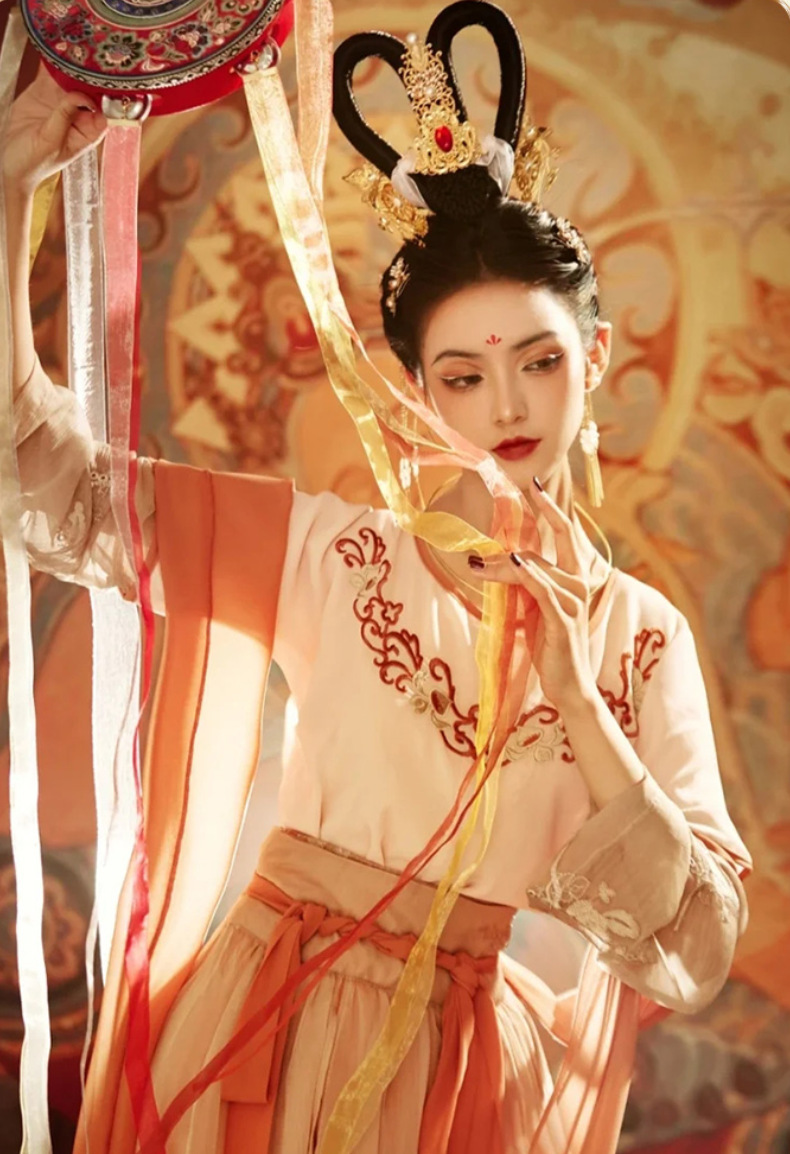 敦煌演出造型仙女琵琶舞飞天发髻古风发包唐风发型古装汉服假发
