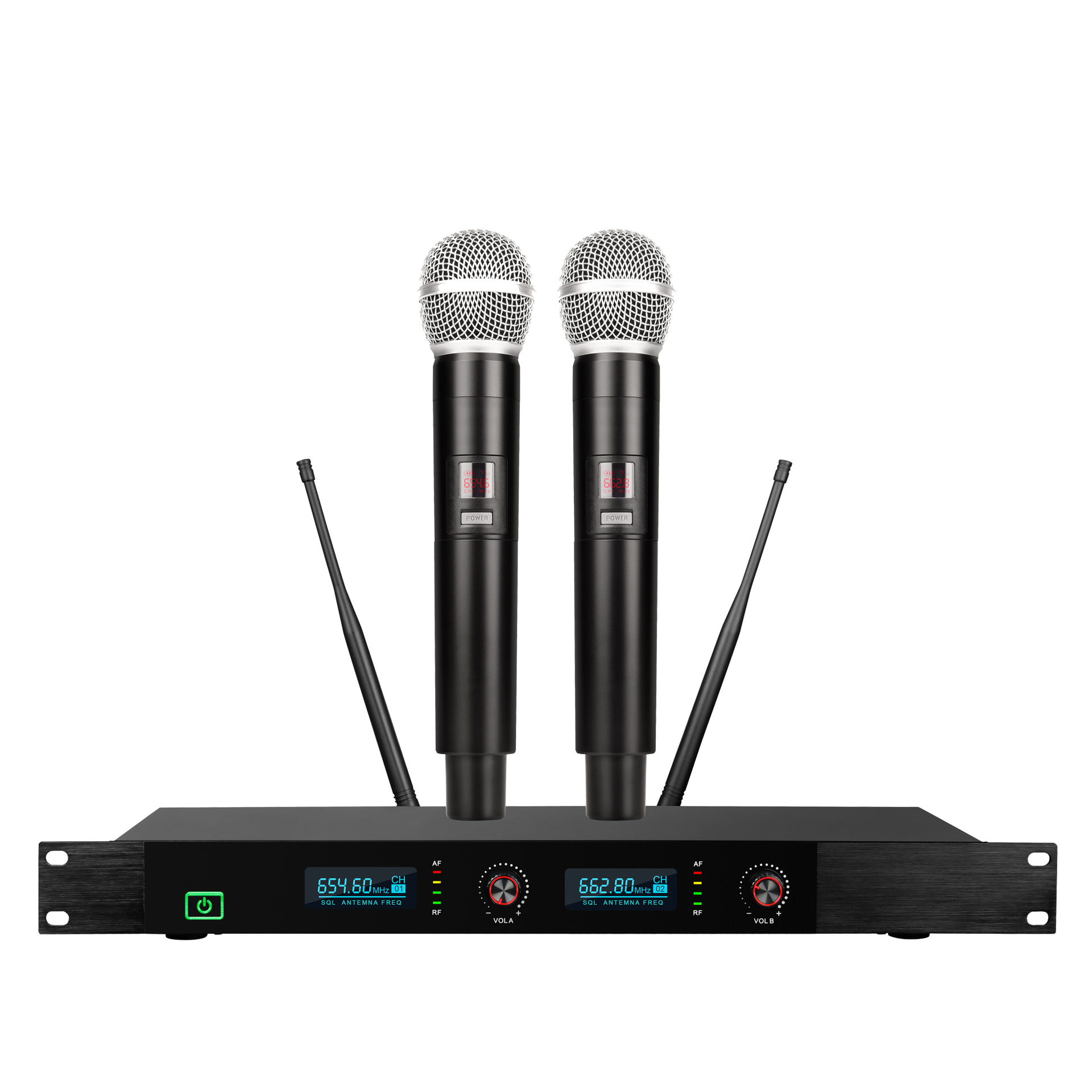 无线麦克风一拖二专业舞台演出酒吧驻唱家用k歌vhf无线话筒