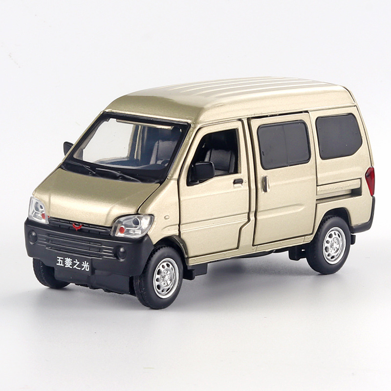 (盒装)仿真1:32合金五菱之光面包车车模 带声光运输车批发-阿里巴巴