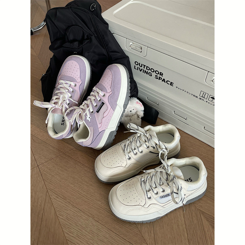 白色网红爆款百搭厚底小白鞋女2024新款夏季轻便增高休闲运动板鞋
