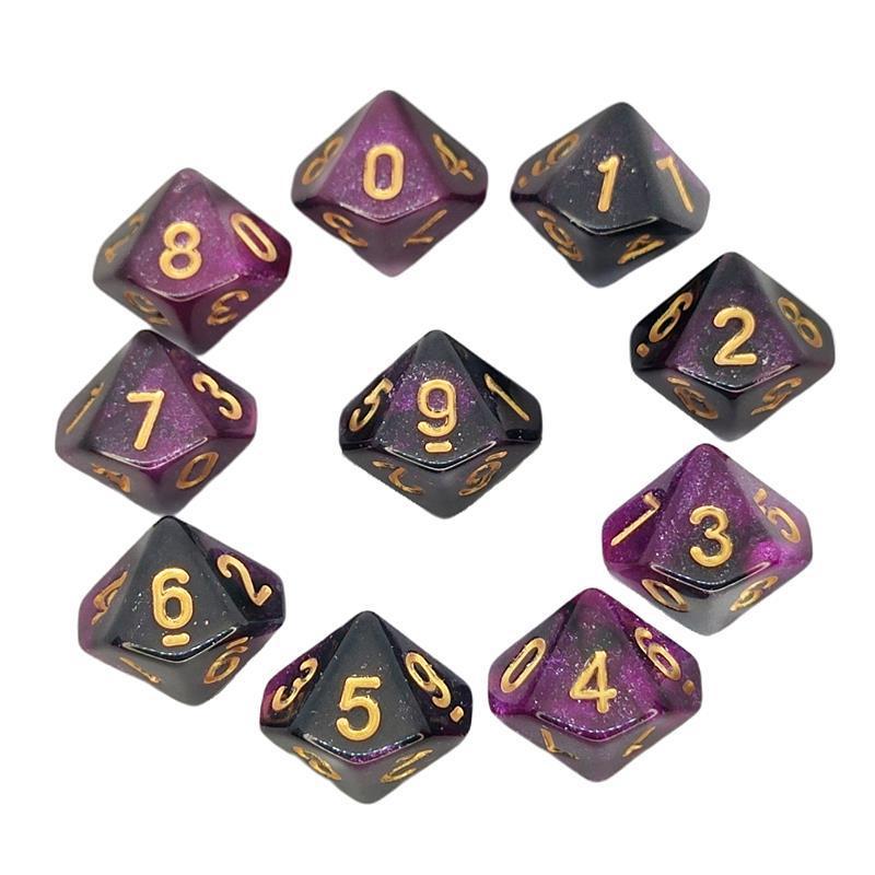 星空0-9数字骰子多面筛子十面色子儿童玩具桌游配件数学教学教具