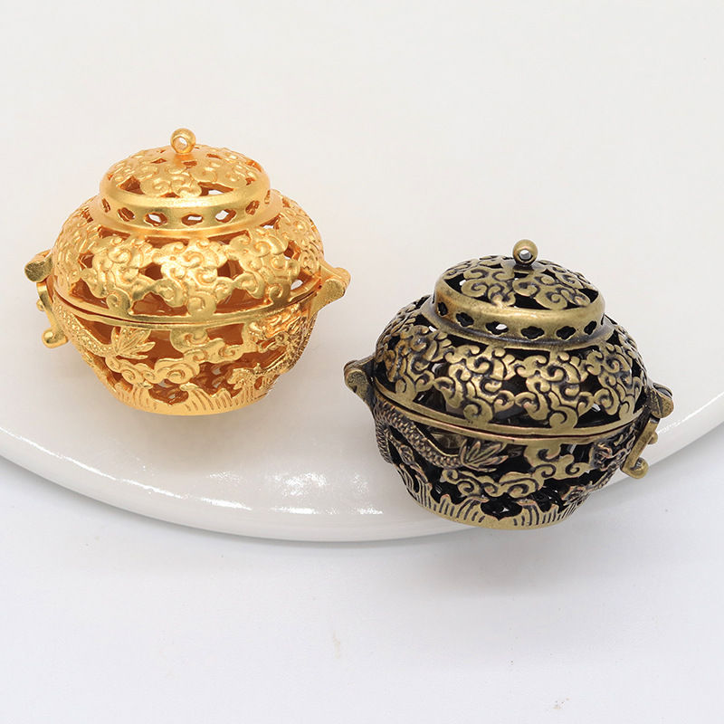 故宫文创国潮复古青铜龙纹镂空香囊球吊坠香薰挂件众兴古风饰品