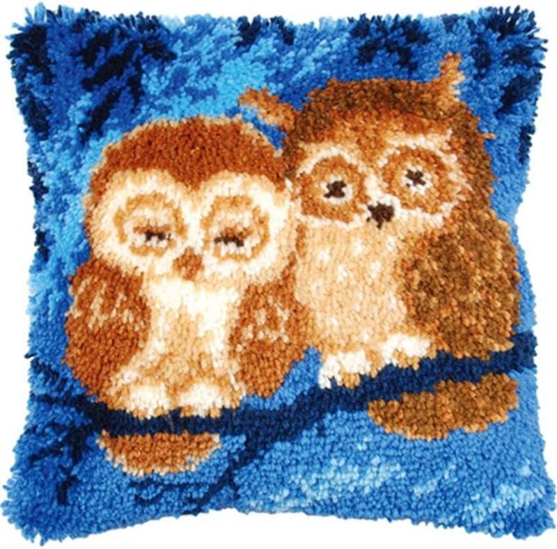 段段绣抱枕diy十字绣地毯绣段段绣毛线绣 可爱猫头鹰图片花纹