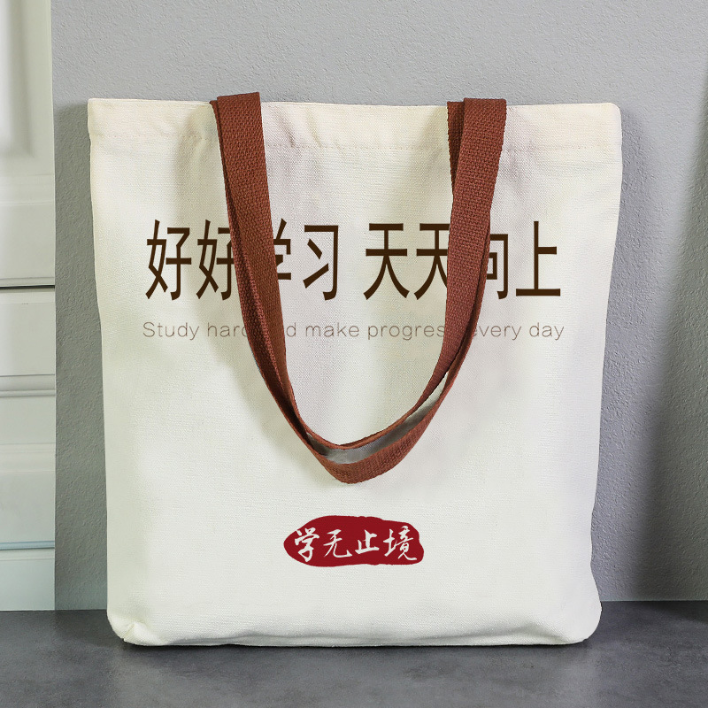 Canvas Bag Student Handbag Large Capacity 2024 New Bags Canvas Bag Portable Text Bag One Piece Dropshipping