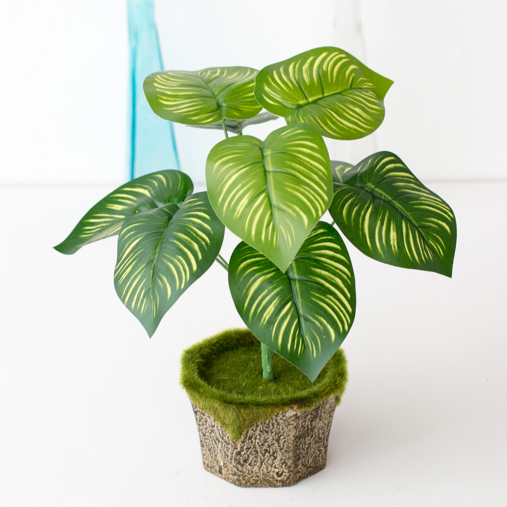 仿真盆栽植物仿真花纸浆叶仔盆景 居家装饰盆景绿植创意绿植摆件