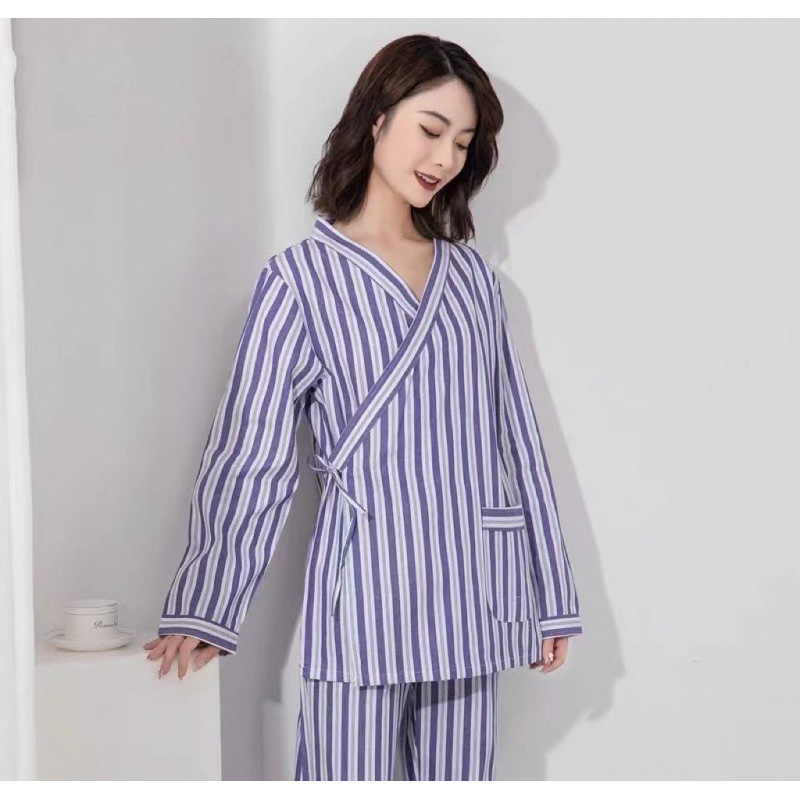 工厂病号服纯棉病人服精神医院患者服蓝白条纹长短袖各种款式花形