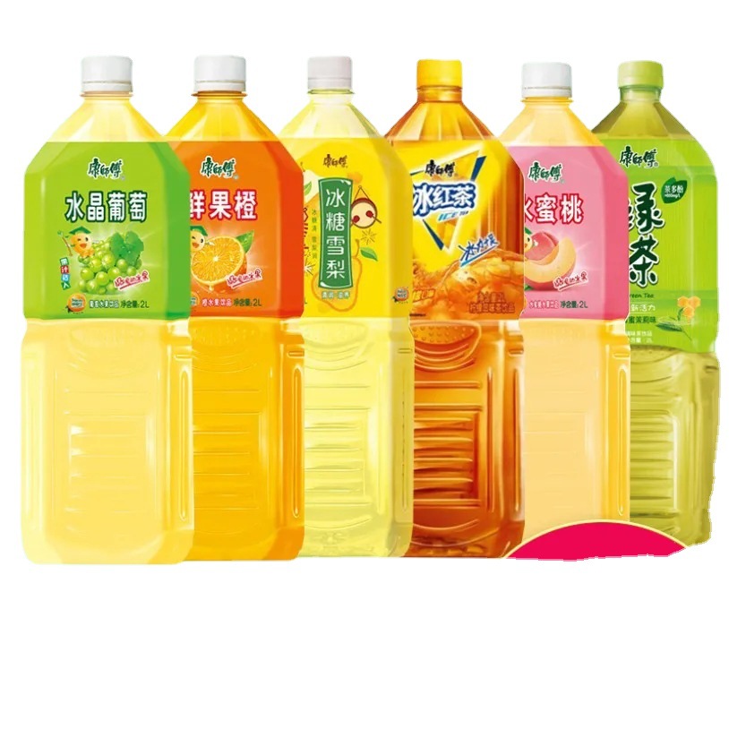 康师傅鲜果橙2l*6瓶餐饮商用家庭装大瓶茉莉蜜茶冰红茶水蜜桃绿茶