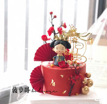 烘焙生日蛋糕装饰摆件宫廷风皇后王后皇上皇帝母亲父亲古装女王节