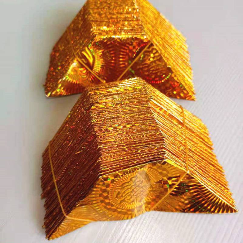 祭祀用品金元宝纸烧纸半成品金纸批发折叠元宝五彩印字清明节用品