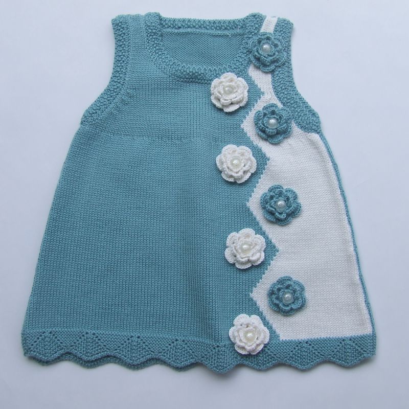 婴儿毛线裙手工编织女宝宝背心裙羊毛连衣裙88号