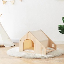 家用室内宠物狗狗小木床泰迪幼猫通用小型犬木制别墅猫猫窝