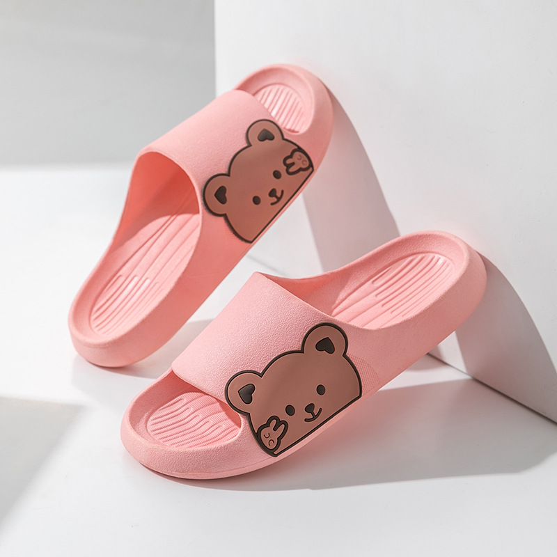 Women's Summer Cute Cartoon Household Indoor Couple Shoes Bathroom Platform Slippers Outdoor Slippers