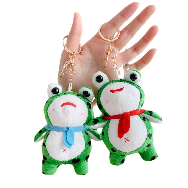 Tiktok Popular Cute Frog Pendant Plush Toy Doll Cartoon Bag Pendant Keychain Doll