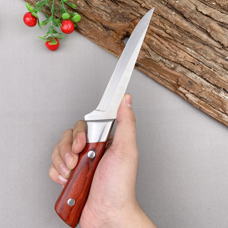 Red Color Wood Boning Knife Special Butchers' Knife Peeling Pig Slaughter Cattle and Sheep Sever Knife Pig Killing Knife Chef Knife Set