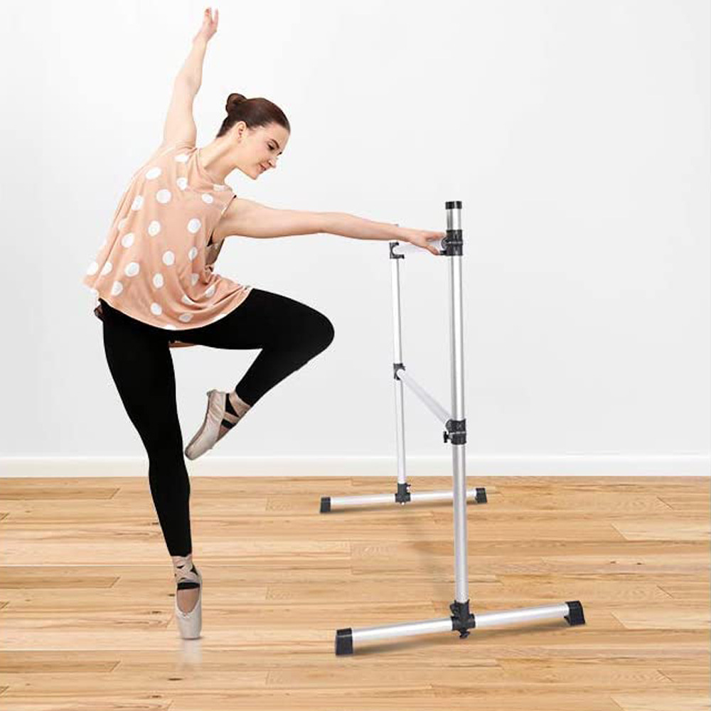 跨境粉色铝合金移动式双层芭蕾舞蹈把杆 4ft便携式练习把杆压腿杆