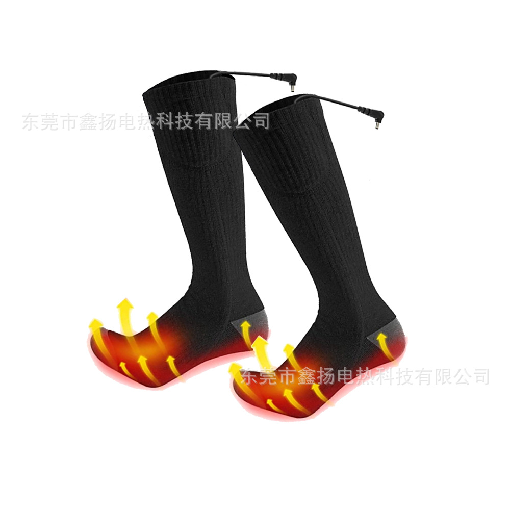 Cross-Border Hot Selling Electric Heating Socks Men's and Women's Long Outdoor Ski Electric Heating Socks USB Warm Feet Cotton Electric Heating Socks