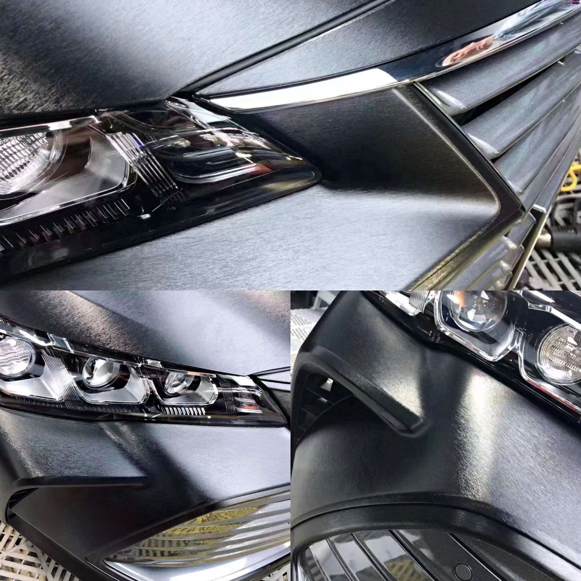 汽车改色膜pet底水晶高亮光黑带修复钢琴黑亮光膜tpu钢琴黑车身贴