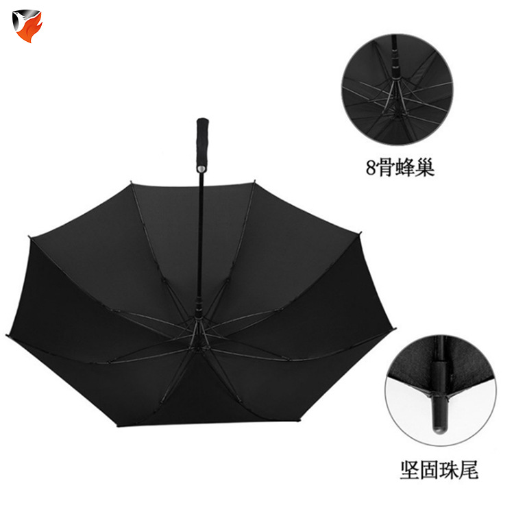 30-Inch Golf Umbrella Oversized Windproof Long Handle Automatic Straight Rod Full Fiber Advertising Umbrella Business Golf Umbrella