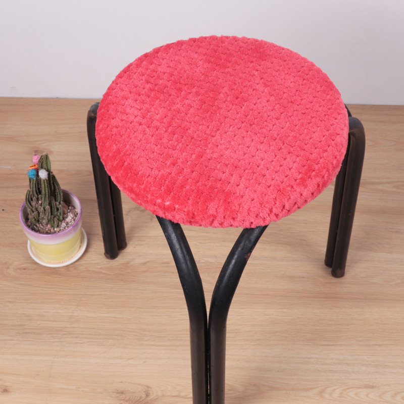 松紧带夹棉小圆凳套罩圆形坐垫套加厚家用座套小吃饭店四季通用