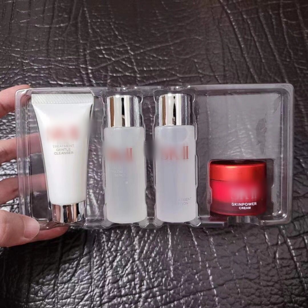 sk2/skll神仙水四件套盒爽肤水洗面奶大红瓶面霜小样套装