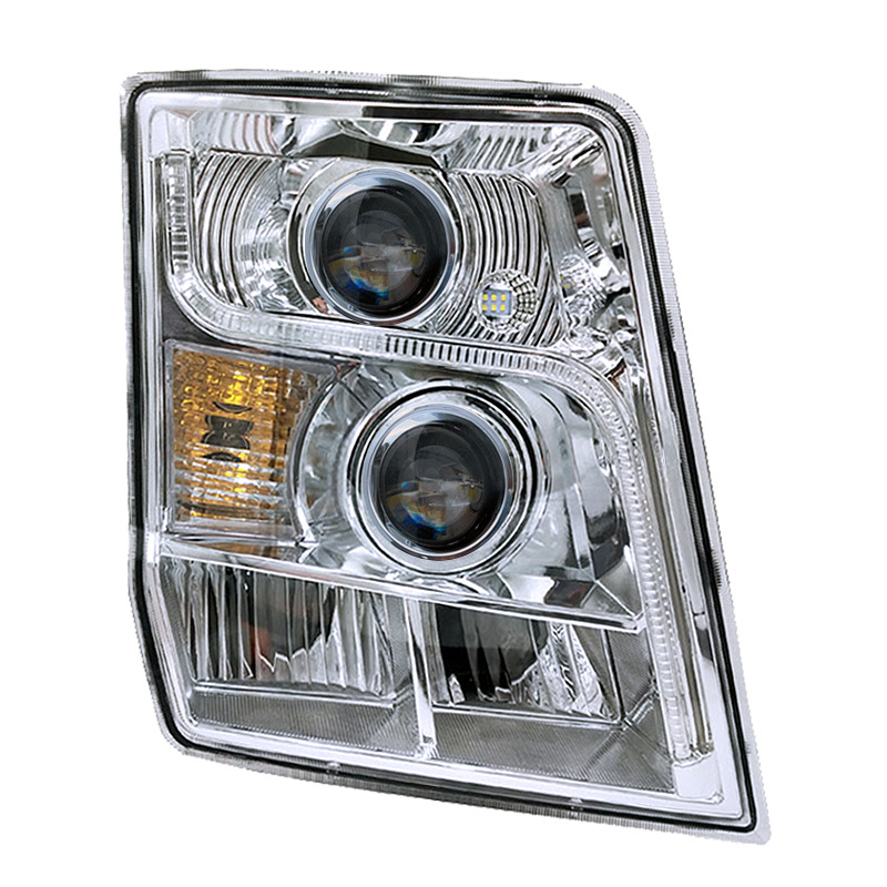 适用于陕汽德龙x3000前大灯总成亮led牵引车灯改装透镜原厂配件