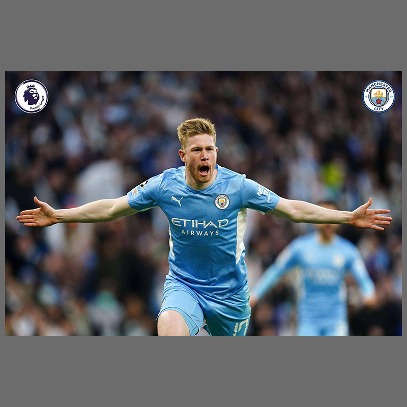 zz8n批发德布劳内海报曼城丁丁球星足球明星装饰画挂图梅西c罗墙