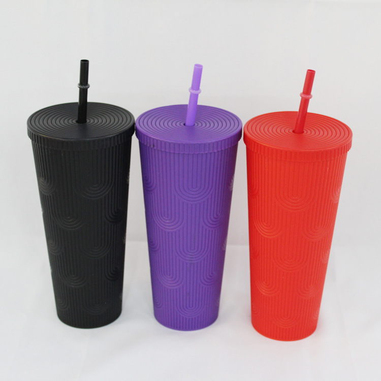 New Color Plastic Suction Cup Cup with Straw Plastic Water Cup