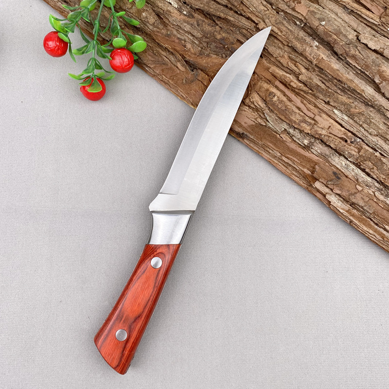 Red Color Wood Boning Knife Special Butchers' Knife Peeling Pig Slaughter Cattle and Sheep Sever Knife Pig Killing Knife Chef Knife Set