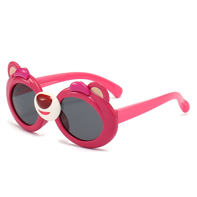 New Children's Polarized Sunglasses Boys and Girls Cartoon Strawberry Bear Sunglasses Student Party Decorative Mirror in Stock Wholesale