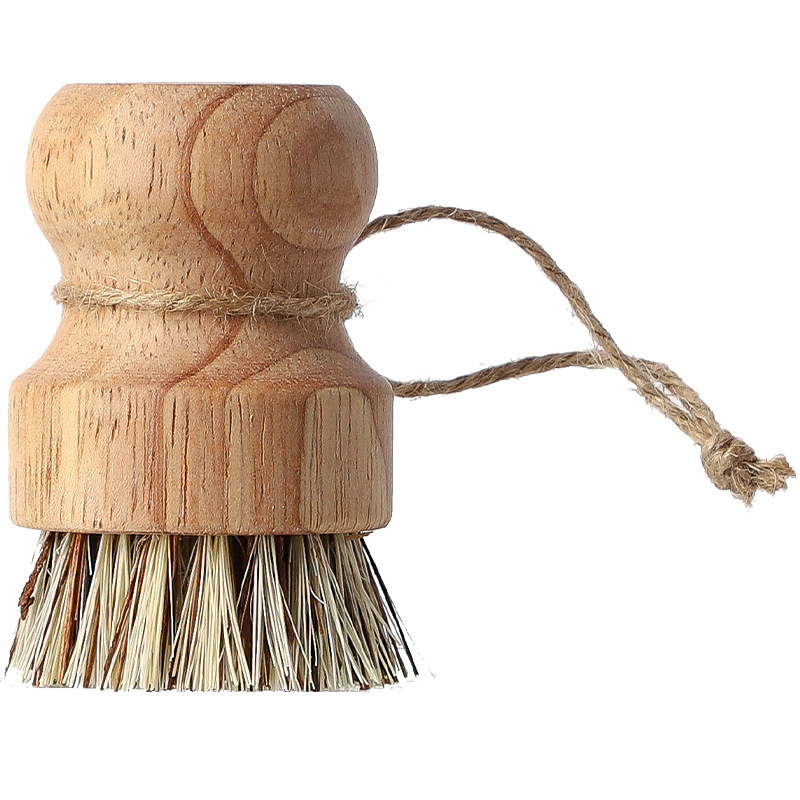 Solid Wood Marvelous Pot Cleaning Accessories Dish Brush Pot Natural Wooden Sisal Household Kitchen Utensils Coconut Palm Cleaning Decontamination Brush