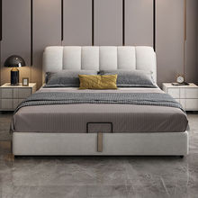 北欧布艺床主卧双人床婚床现代简约软包床1.5米1.8网红床科技布床