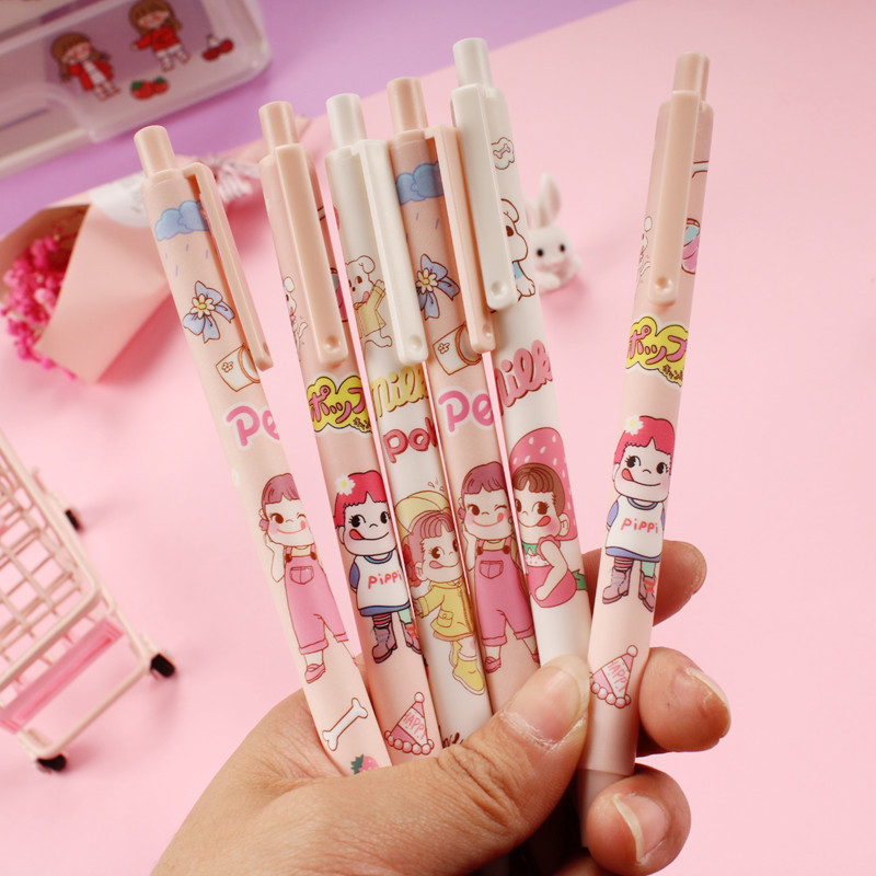 5碳素笔少女心按压笔文具批发